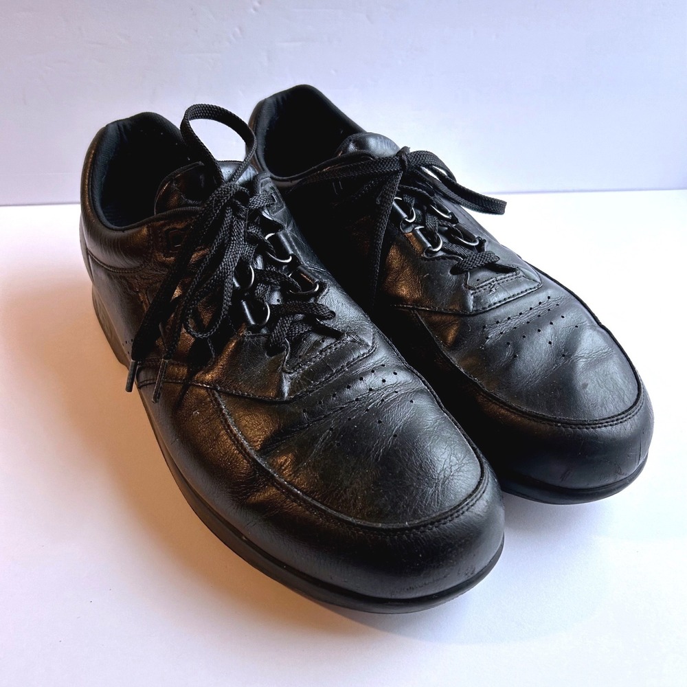 SAS Time Out Walking Shoes Men 11.5 M Black Leather Lace Up Sneakers Comfort USA